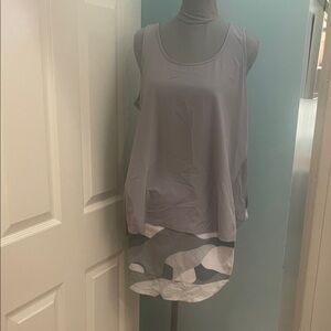 Fabulous 2 piece tank with skirt! Gray, Camo, White. New, never worn